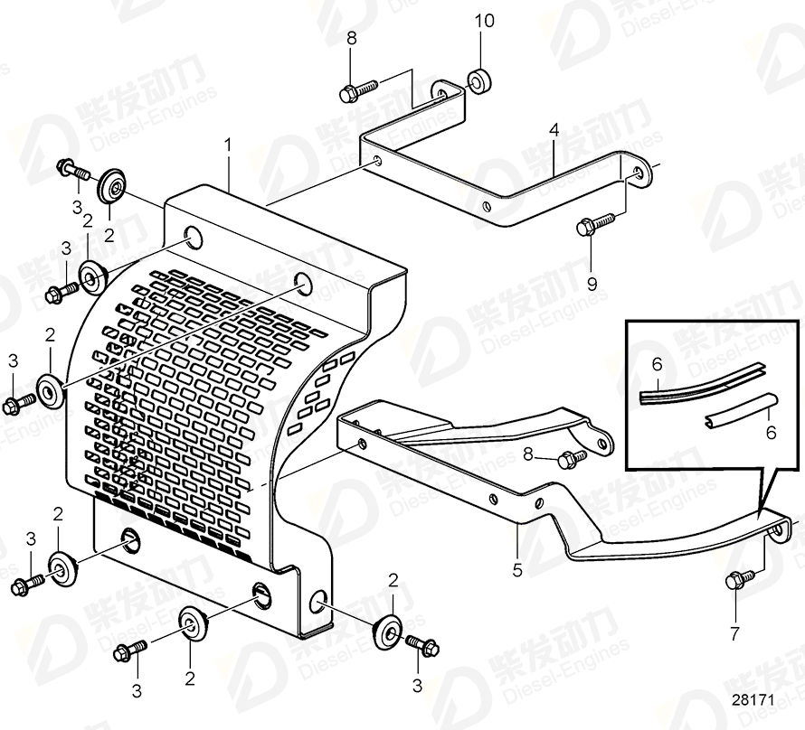 volvo penta Bracket 22366819 Drawing